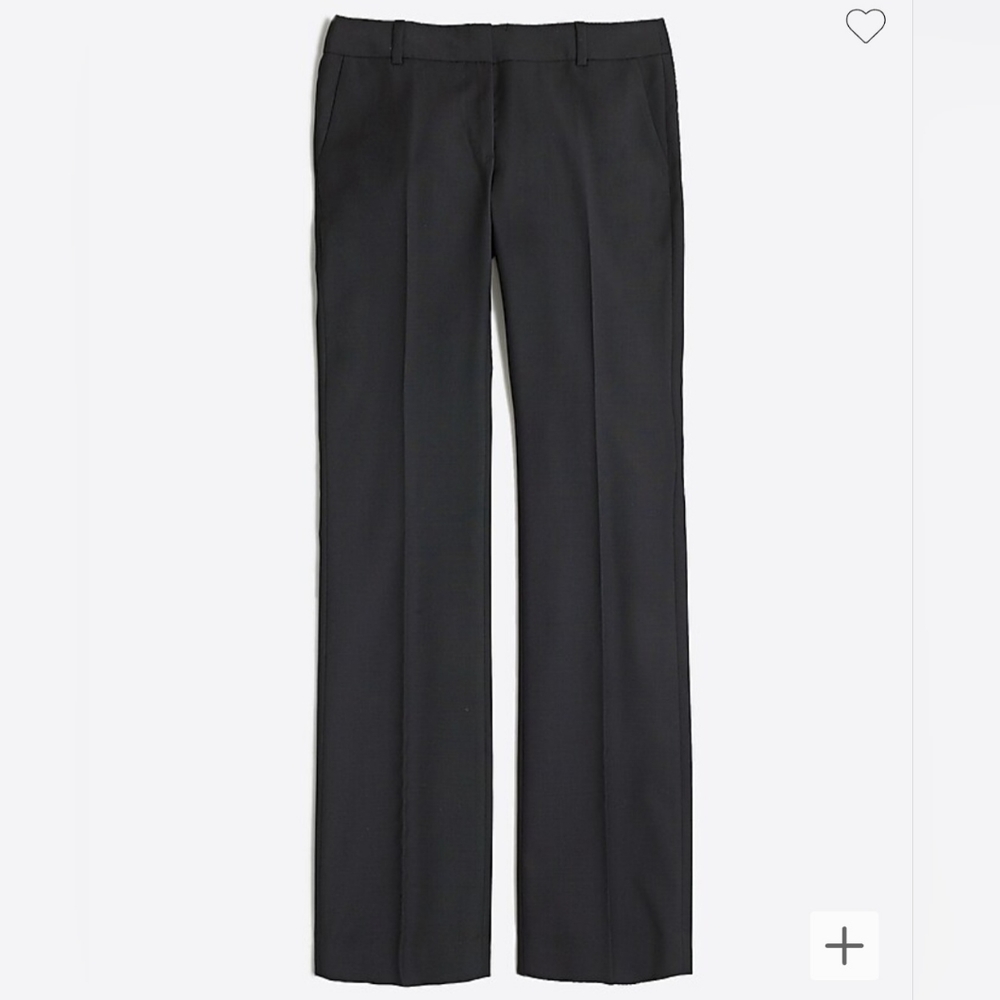 J. CREW Wool Straight Lightweight Pants Trousers Black